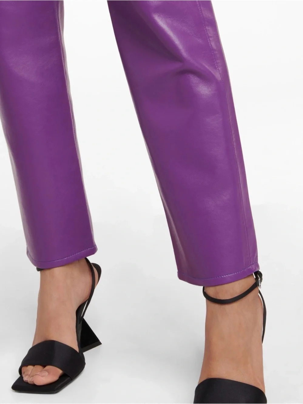 Agolde Purple Recycled Leather Straight-Leg Pants